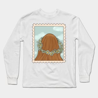 Cottagecore Flower Crown Stamp Long Sleeve T-Shirt